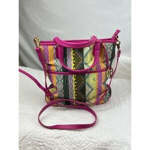 Gianni Bini Women's Pink Cross Body Fabric Aztec Print Purse Bag Satchel